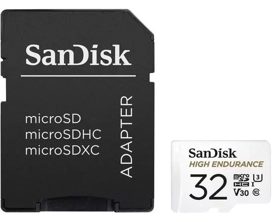 Карта памяти MicroSDHC 32GB Class 10 UHS-I U3 High Endurance for DVR + адаптер (SanDisk) (SDSQQNR-032G-GN6IA)