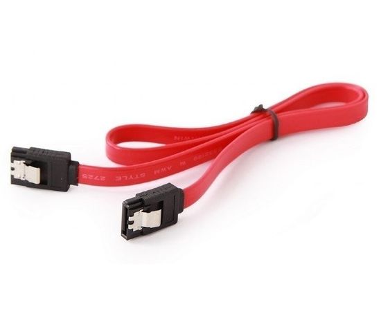 Кабель интерфейсный SATA III 0.5м, прямой с защелкой, красный (Cablexpert) (CC-SATAM-DATA)