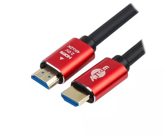 Кабель HDMI 2m, v2.0, Atcom серия Red/Gold, черный (AT5941)