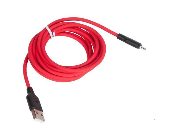 Кабель USB2.0 AM -> Micro-BM, 1m (HOCO) X21 Plus, красный/черный (X21 RED/BLK), Цвет: Красный/черный