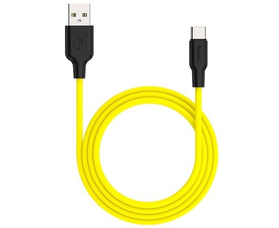 Кабель USB2.0 AM -> Micro-BM, 1m (HOCO) X21 Plus, желтый/черный (6931474711892), Цвет: Желтый/Чёрный