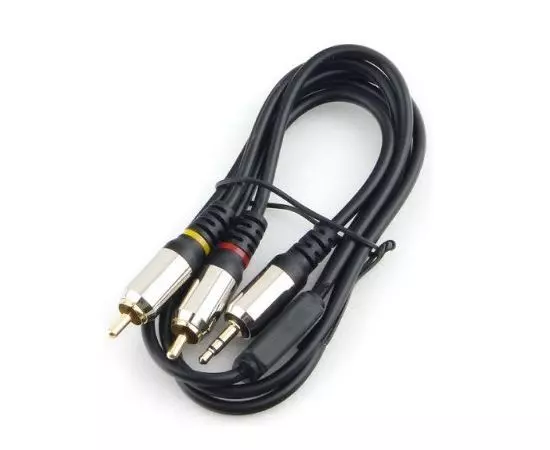 Кабель Audio Jack 3.5мм -> 2 x RCA, 2м (Cablexpert) черный (CCAB-02-35M2RM-2MB)