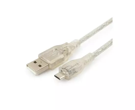 Кабель USB2.0 AM -> Micro-B, 1.8m, прозрачный (Cablexpert) (CCP-mUSB2-AMBM-6-TR)