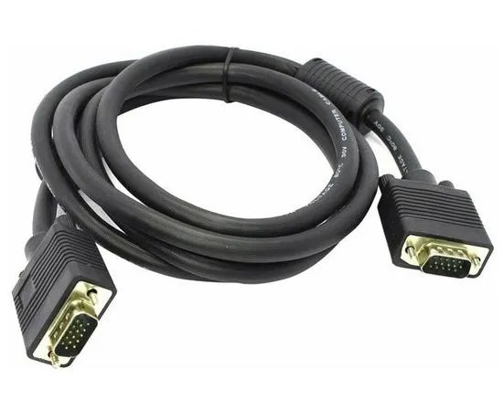 Кабель VGA сигнальный 5m (Exegate, черного цвета, 2 ферита, пакет) (EX138950RUS)
