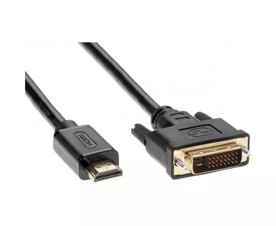 Кабель HDMI (M) - DVI (M), 2m, позол.разъемы, TV-COM, черный (LCG135E-2M)