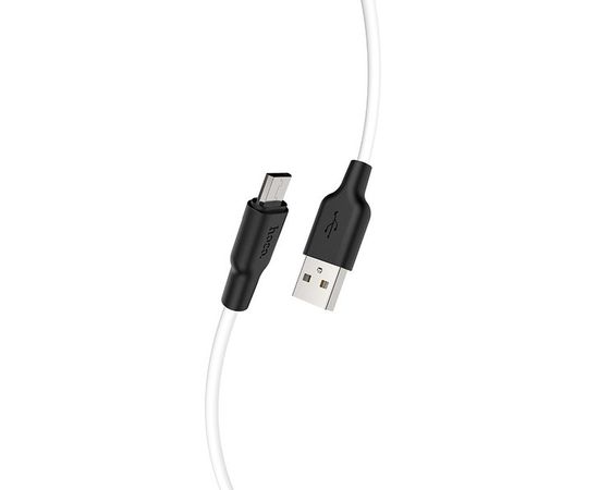 Кабель USB2.0 AM -> Micro-BM, 1m (HOCO) X21 Plus, белый/черный (6931474711861), Цвет: Бело-черный