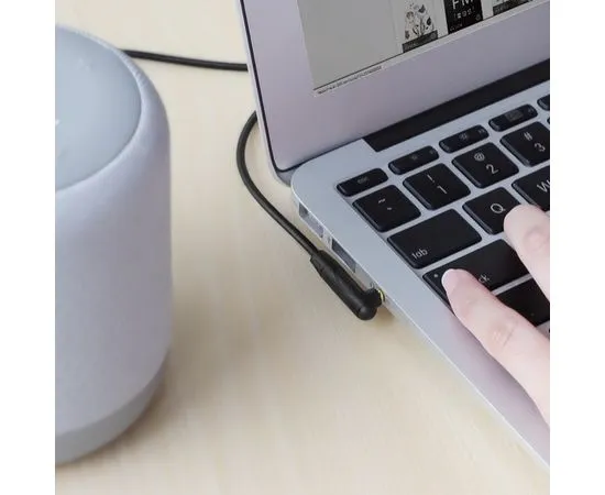 Кабель Audio AUX Jack 3.5мм (m) -> 3.5мм (m) 1м (Borofone, BL4) угловой, черный (6931474714008), фото 3