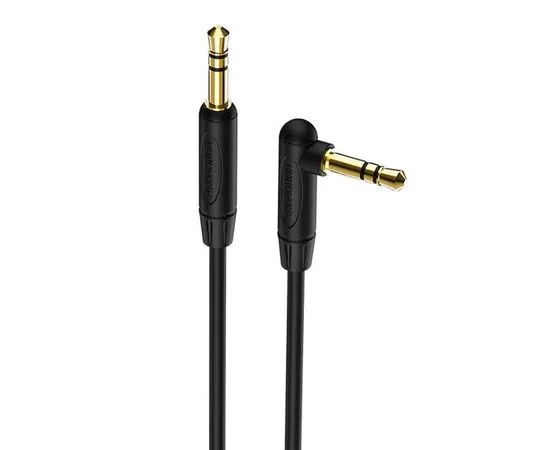 Кабель Audio AUX Jack 3.5мм (m) -> 3.5мм (m) 1м (Borofone, BL4) угловой, черный (6931474714008)