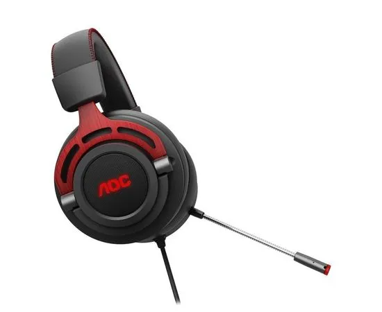 Наушники с микрофоном AOC GH300, USB, черный/красный, фото 4