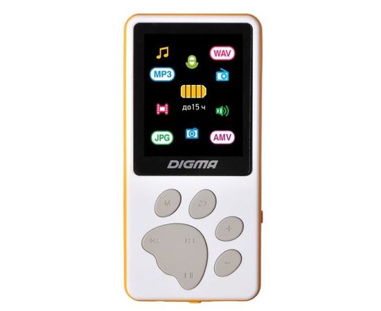 MP3-Плеер Digma S4 8Gb, белый/оранжевый (S4WO)