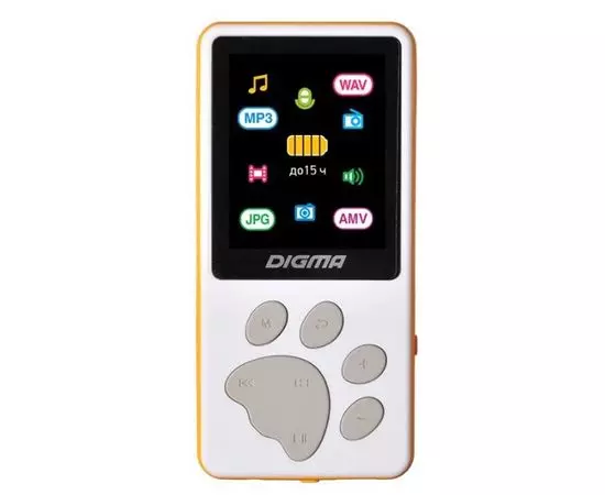 MP3-Плеер Digma S4 8Gb, белый/оранжевый (S4WO)