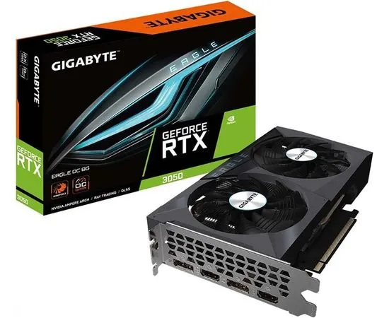 Видеокарта GeForce RTX3050 8GB GDDR6 (Gigabyte) (GV-N3050EAGLE OC-8GD)