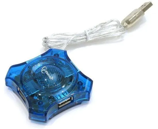 USB-разветвитель (хаб) USB2.0 -> USB2.0, 4 порта, GEMBIRD UHB-C224, синий
