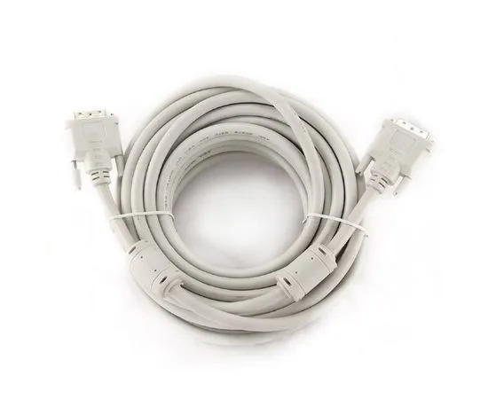 Кабель DVI 3м (Gembird, single link, белый, экран, феррит.кольца, пакет) (CC-DVI-10), фото 2