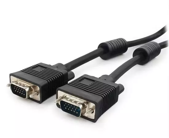 Кабель VGA сигнальный 1.8m (GEMBIRD, черный, тройн.экран, феррит.кольца, пакет) (CC-PPVGA-6B)