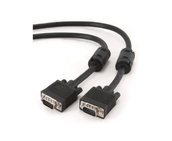 Кабель VGA сигнальный 10m (Cablexpert, черный, тройной экран, феррит.кольца, пакет) (CC-PPVGA-10M-B)
