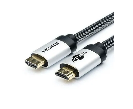 Кабель HDMI 3m (Atcom, HIGH speed, Metal gold в чулке) (АТ3782)