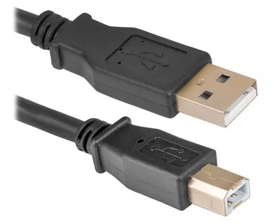 Кабель USB2.0 3m (Defender USB04-10PRO, с феррит кольцами, черный) (87431)