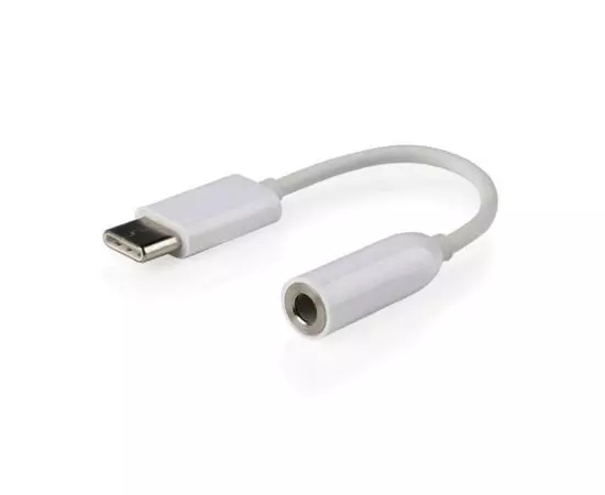 Аудио переходник USB Type-C (M) -> mini-jack 3.5 mm (F), Cablexpert, белый (CCA-UC3.5F-01-W)