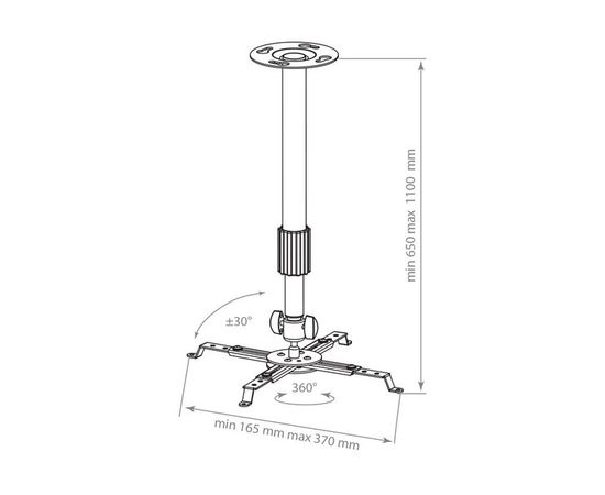 Кронштейн Kromax PROJECTOR-300 White, фото 2