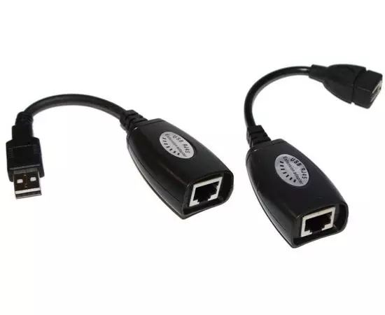 Кабель удлинитель USB2.0  по витой паре AM/RJ45 -> RJ45/AF до 45м (VCOM) (CU824)