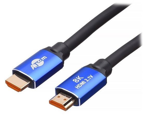 Кабель HDMI 3m v2.1 (Atcom) серия Metal gold, черный (AT8887)