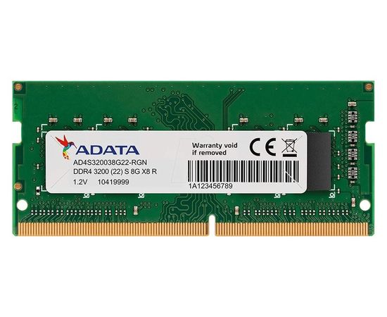 Оперативная память для ноутбука 8Gb DDR4-3200MHz (Adata) (AD4S32008G22-SGN)