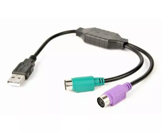 Переходник USB AM -> 2xPS/2, Cablexpert, черный (UAPS12-BK)