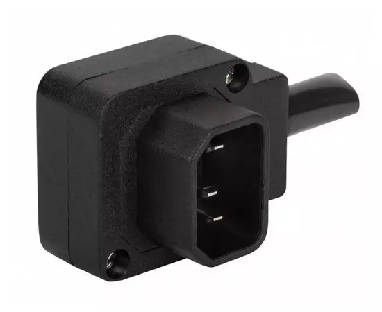 Вилка C14 10A 250V угловая разборная черная (Lanmaster) (LAN-IEC-320-C14/90)