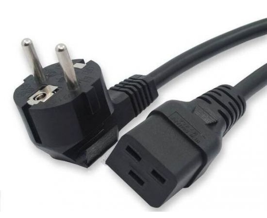 Кабель POWER UPS 0,5 м (для ИБП С19 -> С20, сечение 1,5мм, медь) Hyperline (PWC-IEC19-IEC20-0.5-BK)