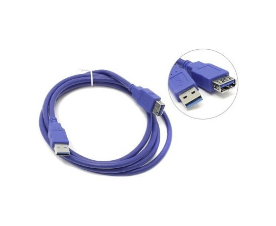 Кабель удлинитель USB3.0 AM -> AF, 1.8m (Aopen/Qust) синий (ACU302-1.8M)