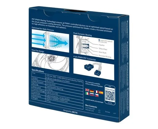Кулер для корпуса Arctic Cooling P12 PWM PST White/White, фото 6