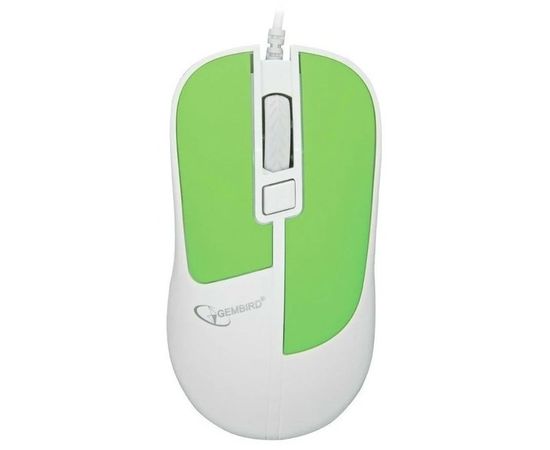 Мышь Gembird MOP-410, USB, зеленый/белый (MOP-410-GRN), Цвет: Зелёный/Белый