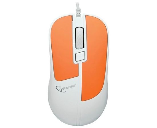 Мышь Gembird MOP-410, USB, оранжевый/белый (MOP-410-O), Цвет: Оранжевый / Белый