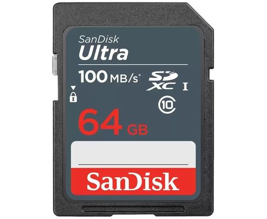 Карта памяти SDXC 64Gb Class 10 UHS-I Ultra (SanDisk) (SDSDUNR-064G-GN3IN)