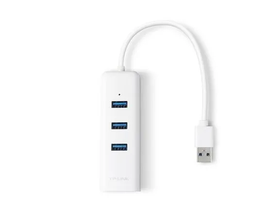 Сетевая карта (USB3.0) 10/100/1000 Mbit + 3 порта USB3.0, TP-Link UE330, белый, фото 2