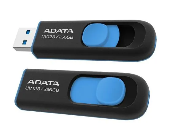 USB Flash-накопитель 256Gb USB 3.2 (ADATA, AUV128) черный/голубой (AUV128-256G-RBE), фото 3
