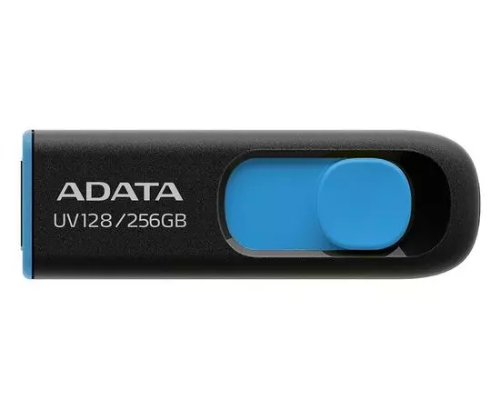 USB Flash-накопитель 256Gb USB 3.2 (ADATA, AUV128) черный/голубой (AUV128-256G-RBE)