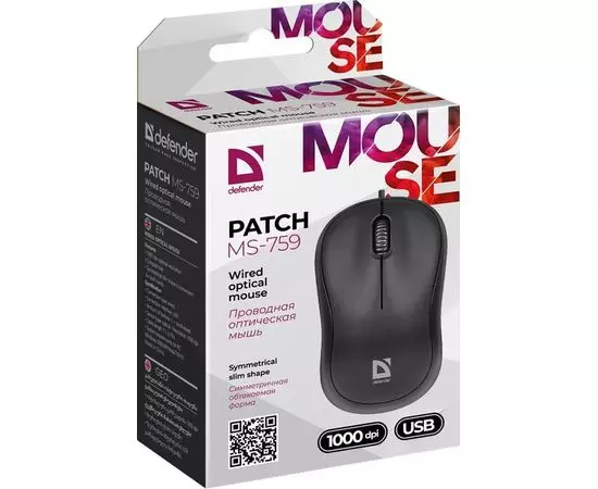 Мышь Defender Patch MS-759, черный (52759), фото 5