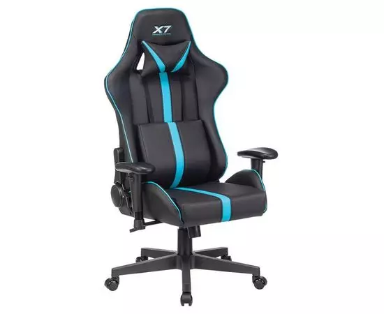 Кресло игровое A4Tech X7 GG-1200, черный/голубой