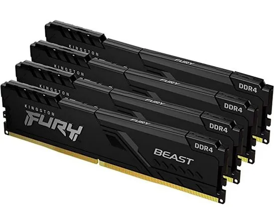 Оперативная память Kingston 4x16Gb DDR4-3200MHz FURY Beast Black (KF432C16BB1K4/64)