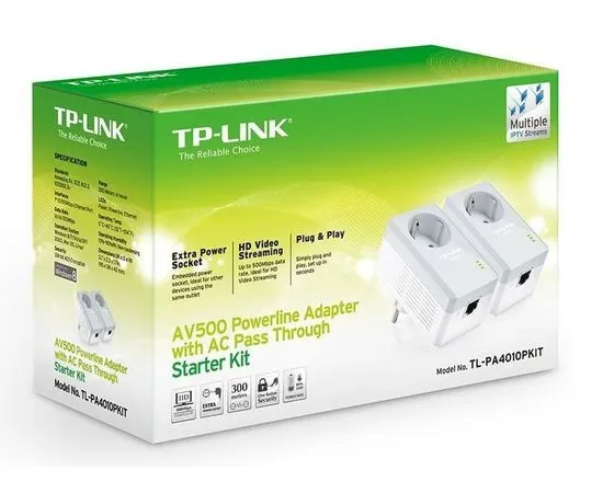 Powerline-адаптер TP-LINK TL-PA4010PKIT StarterKit (с розеткой), фото 2