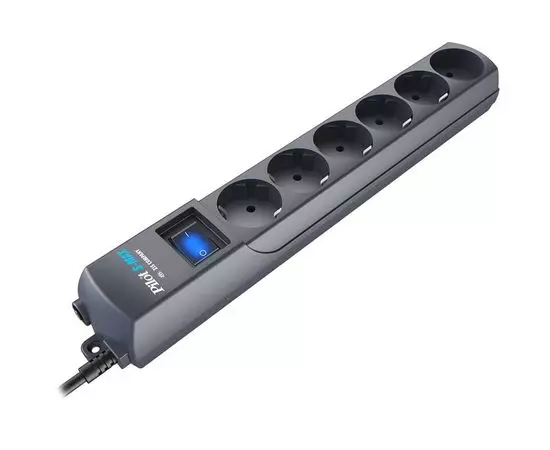 Сетевой фильтр 7 м. (ZIS Pilot s-Max, 6 розеток) графит (Pilot S-Max 7M), фото 3