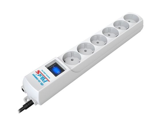 Сетевой фильтр 7 м. (ZIS Pilot S, 6 розеток) светло-серый (Pilot S 7м), фото 3