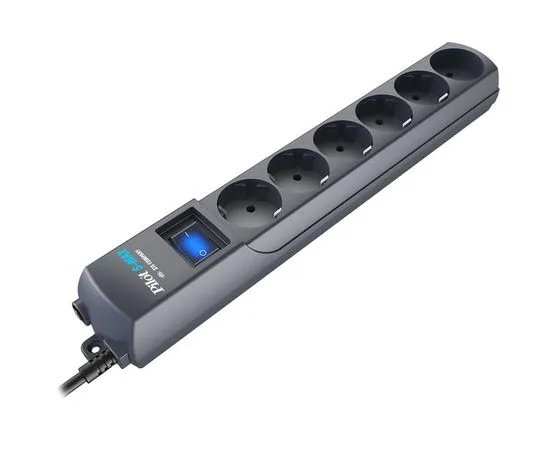 Сетевой фильтр 5 м. (ZIS Pilot S-Max, 6 розеток), графит (Pilot S-Max 5M), фото 3