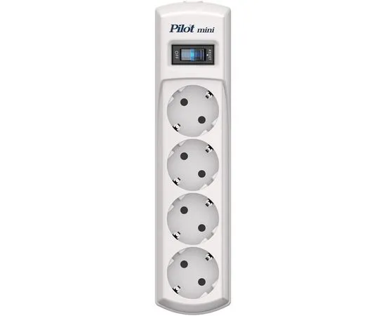 Сетевой фильтр 5 м. (ZIS Pilot mini, 4 розетки) светло-серый, фото 2