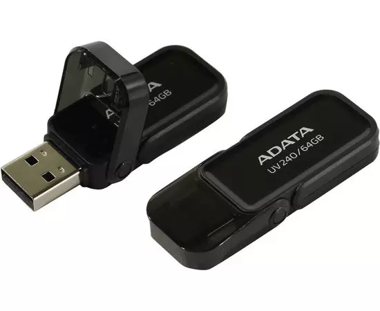 USB Flash-накопитель 64Gb (ADATA, UV240) Black (AUV240-64G-RBK), Цвет: Чёрный