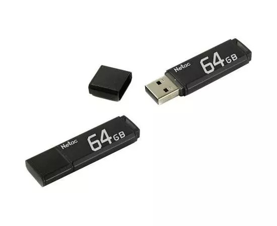 USB Flash-накопитель 64Gb (Netac, U351) черный (NT03U351N-064G-20BK)