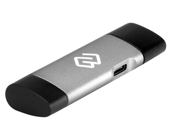 Картридер внешний USB2.0/Type-C, Digma CR-СU2520-G, серый