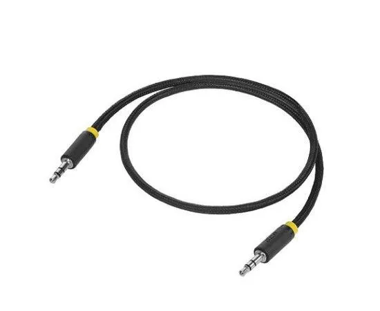 Кабель Audio AUX 3.5мм (m) -> 3.5мм (m) 0.5м, черный, в оплетке (Greenconnect) (GCR-AVC8114-0.5m)